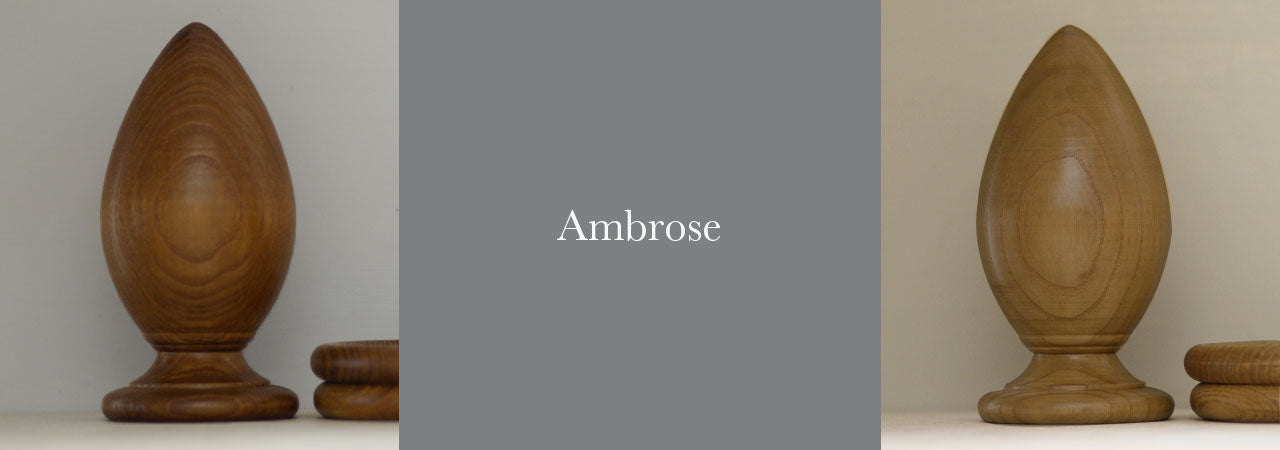 wooden curtain poles with ambrose finials 