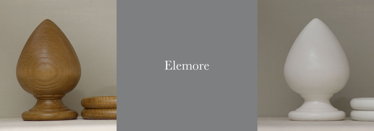elemore finial for  wooden curtain poles 