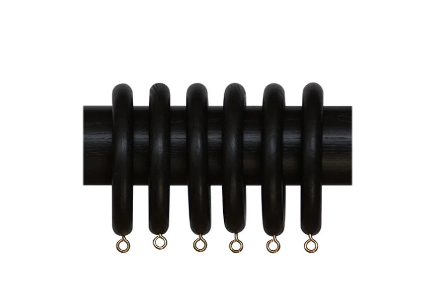 Finished Wood Rings - 40mm Wooden Curtain Poles