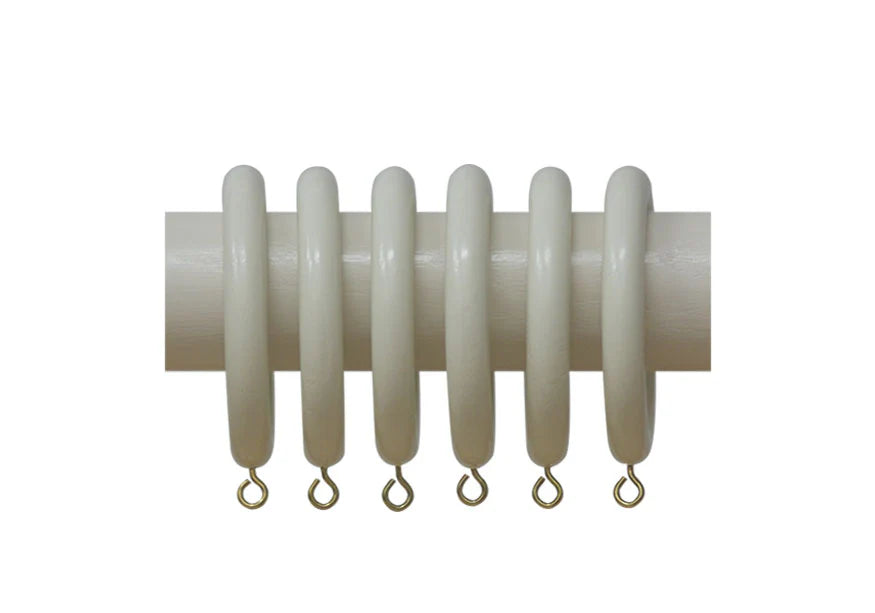 Finished Wood Rings - 40mm Wooden Curtain Poles