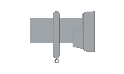 Illustration showing profile of wooden curtain pole Radley recess bracket