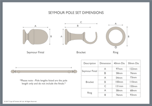 Black Curtain Pole with Seymour Finial