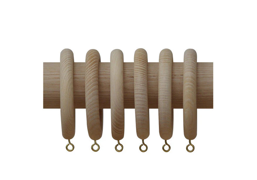 Finished Wood Curtain Pole Rings