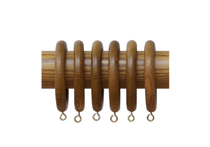 Finished Wood Rings - 40mm Wooden Curtain Poles