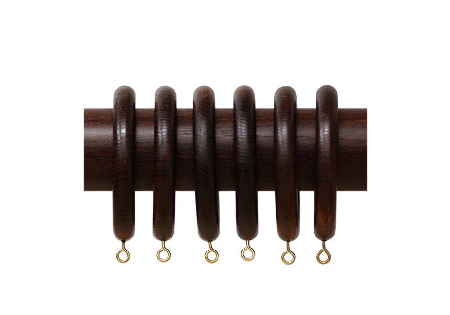 Finished Wood Rings - 40mm Wooden Curtain Poles