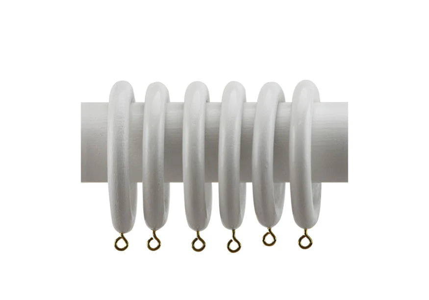 Finished Wood Rings - 50mm Wood Curtain Pole