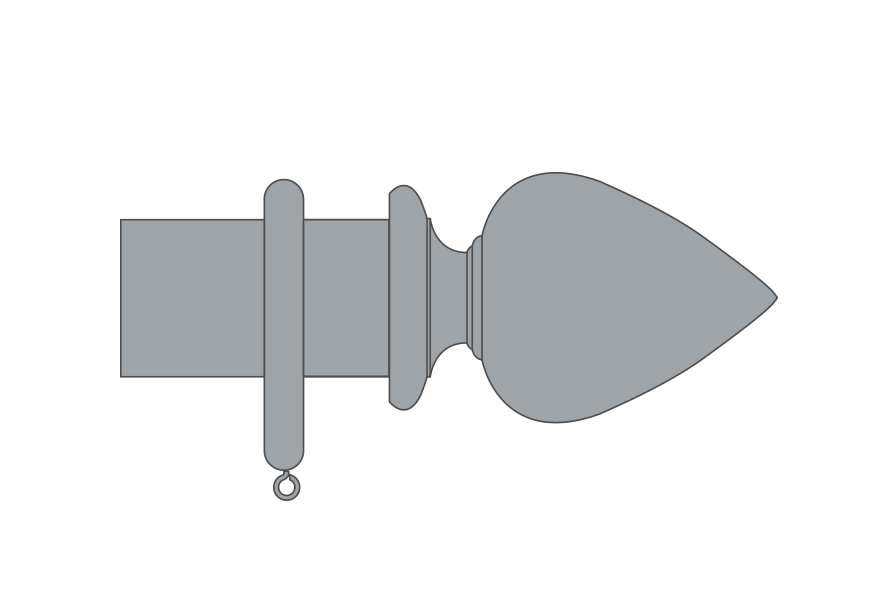Product image. Bespoke Elemore curtain pole set by Cope and Timmins UK.