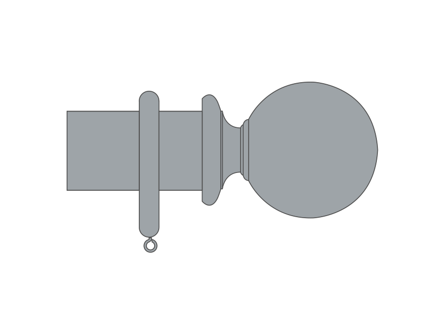 Product image. Bespoke Millfield curtain pole set by Cope and Timmins UK.
