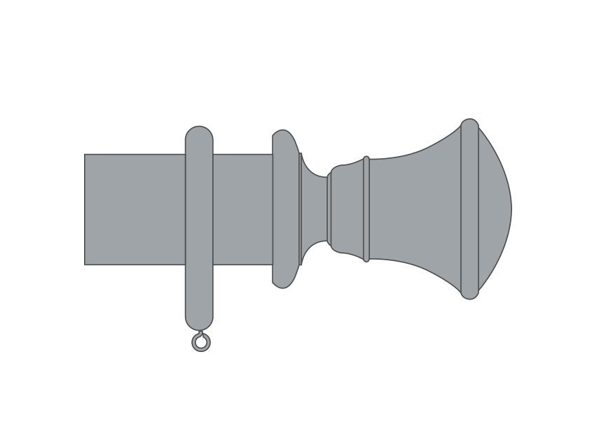 Product image. Bespoke Orton curtain pole set by Cope and Timmins UK.