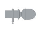 Product image. Bespoke Seymour curtain pole set by Cope and Timmins UK.