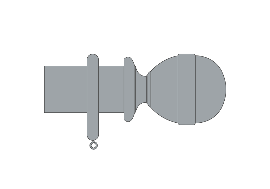 Product image. Bespoke Westcott curtain pole set by Cope and Timmins UK.