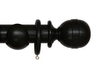Product image. Black Westcott curtain pole set by Cope and Timmins UK.