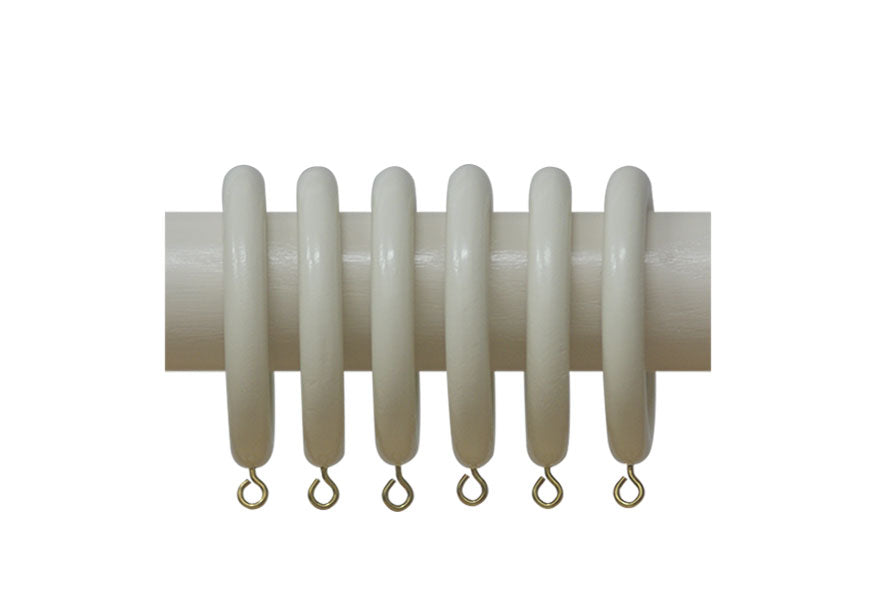 Product Image - Showing Additional pack of 6 cream curtain pole rings.