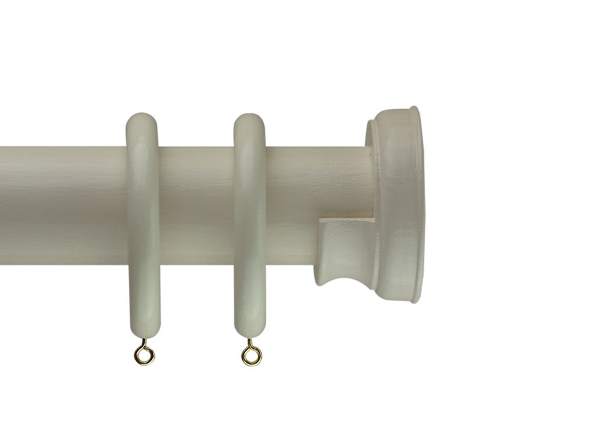 Product Image - Showing cream curtain pole with a Radley recess bracket, ring and bracket pole set assembly.