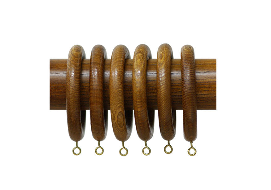 Wooden Curtain Rings in Dark Oak  Finish 