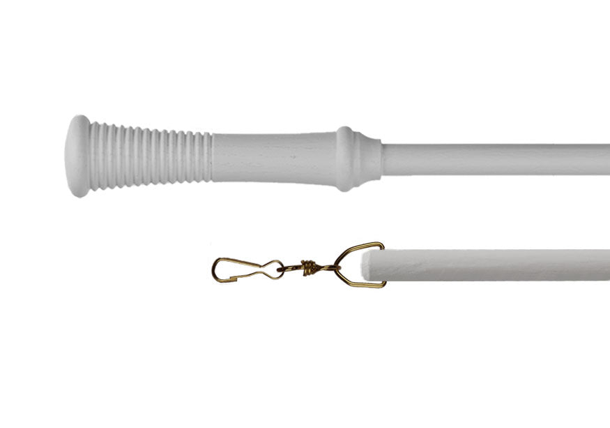 Product image. White Calverley Curtain Draw Rod by Cope and Timmins UK.