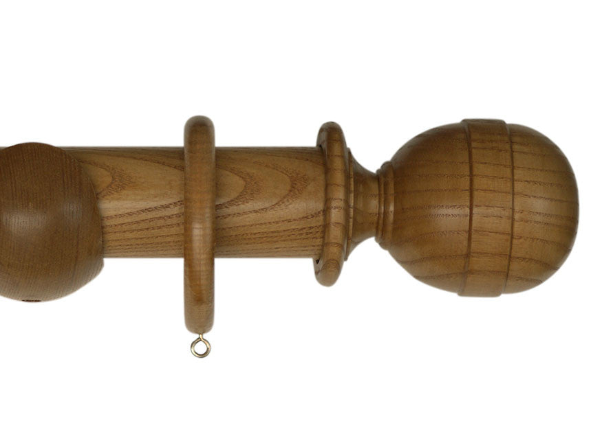 Light Oak Curtain Pole with Westcott Wood Finial