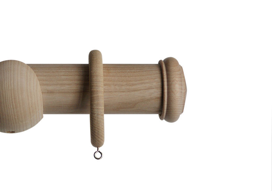 Unfinished Wood Curtain Pole with Oppy Finial