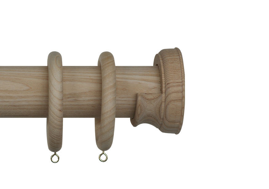 Unfinished  Wood Curtain Pole with Radley Recess Bracket 