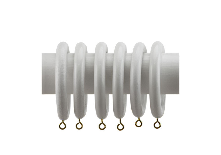 Wooden Curtain Rings in White