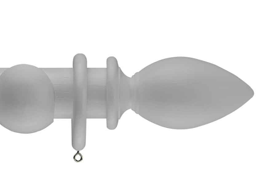 White curtain pole with ambrose finial