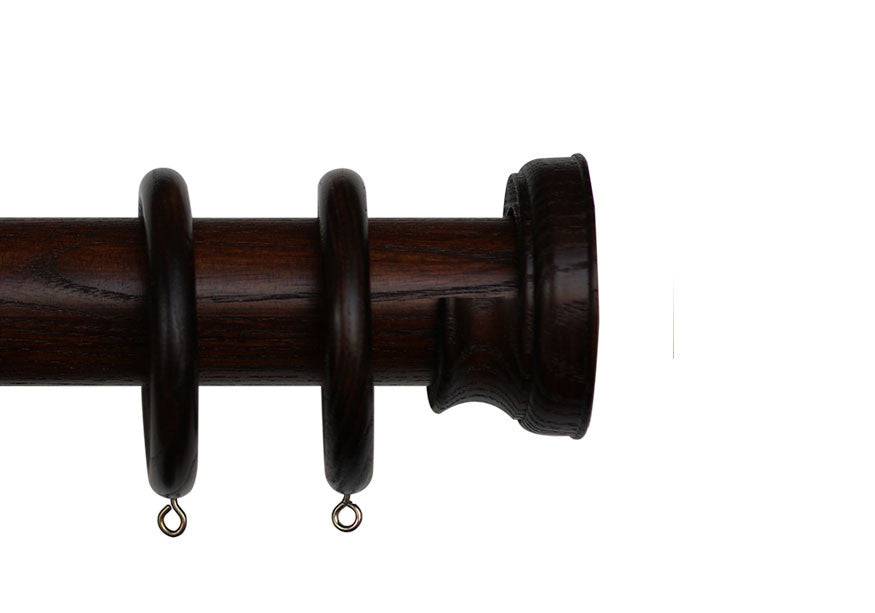 Wooden Curtain Poles with Radley Recess Brackets  in Cherry 