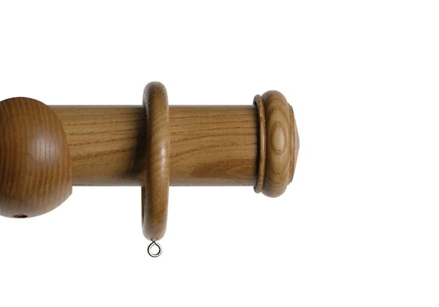 Light Oak Curtain Pole with Oppy Finial