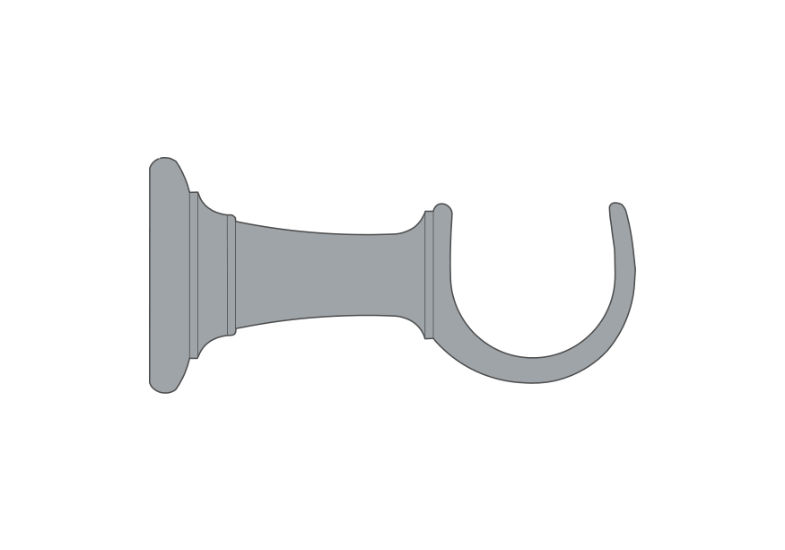 Bespoke Painted Wood Curtain Pole Bracket