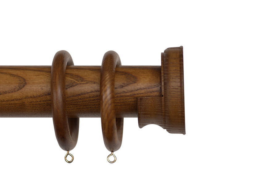 Dark Oak Curtain Poles with Radley Recess Bracket